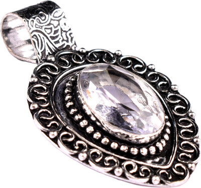 AAR Jewels Gemstone Pendant Necklace Rhodium Beads Alloy Pendant