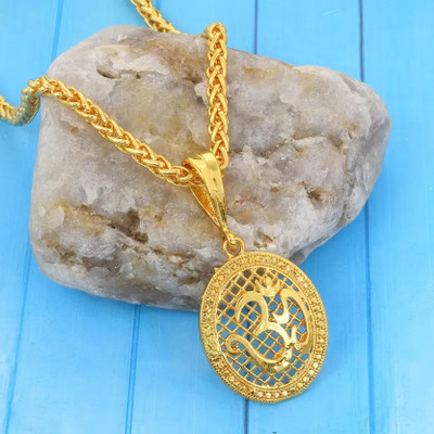 OFBOSMI 1 gram Pendant set With chain for man and boy New design new year Diamond Gold-plated Plated Alloy Chain