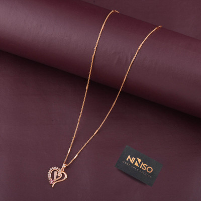NINISO Heart Shape Alphabet Letter V Rhodium Cubic Zirconia Alloy Locket Set