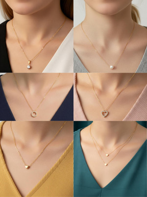 kavya jewels NEW FANCY CHAIN PENDANT FOR WOMENS AND GIRLS Gold-plated Alloy Pendant Set