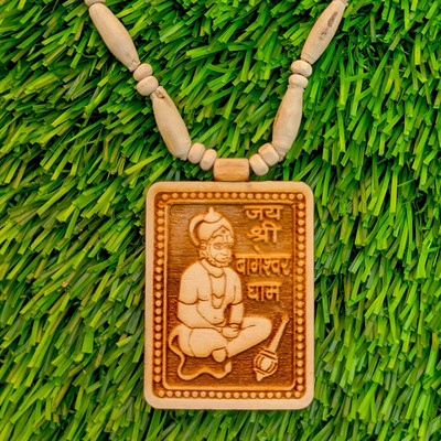 shahinpearlmart Authentic Natural Balaji Tulsi Kanthi Mala With Hanuman ji Shri Bageshwar Dham Wood