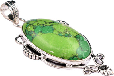 AAR Jewels Gemstone Pendant Necklace Rhodium Beads Alloy Pendant