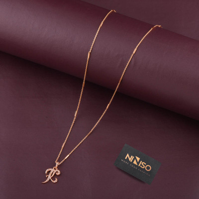 NINISO Alphabet Letter K Rhodium Cubic Zirconia Alloy Locket Set