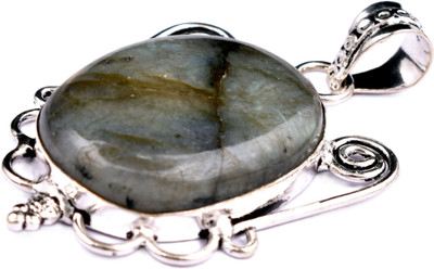 AAR Jewels Gemstone Pendant Necklace Rhodium Agate Alloy Pendant