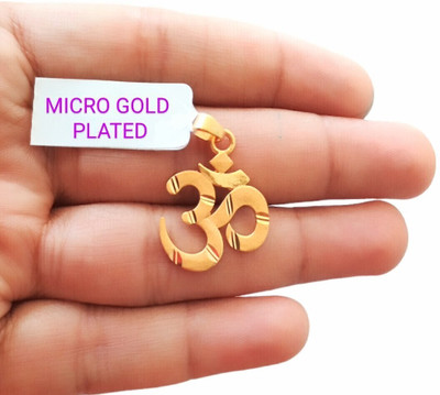 SAPNAPALACE OM SUPERIOR QAULITY MATT-FINISHED DESIGN MICRO GOLD PLATED PENDANT Gold-plated Brass Pendant