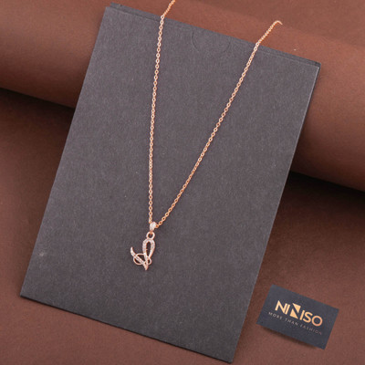NINISO Alphabet Letter V Rhodium Cubic Zirconia Alloy Locket Set