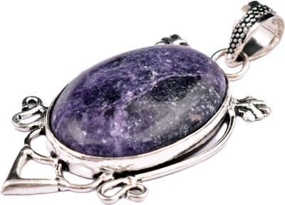 AAR Jewels Gemstone Pendant Necklace Rhodium Opal Alloy Pendant