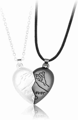 MURALI WALA Unisex Mutual Attraction Couples Magnetic Promise Forever Pendants Sterling Silver Stainless Steel Locket Set