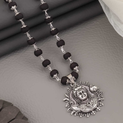 Divine rudras Karungali silver plated mala Beads Silver Plated Wood Chain