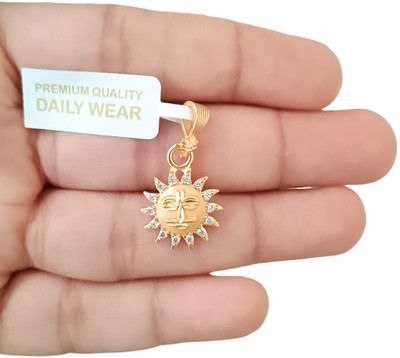 SAPNAPALACE SURYA AD DIMOND TINY GOLD PENDANT Gold-plated Brass Pendant