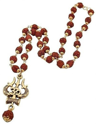 BHAGYA G BHAGYA G Om Shiva Trishul Rudraksha Mala Trishul Damru Pendant, Spiritual Shiva Resin Pendant