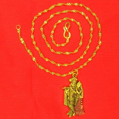 Maalgodam Locket For Mens Womens Valentine Jewellery Radha Krishna Khatu Shyam Rhinestone Gold-plated, Silver Stainless Steel, Brass Locket