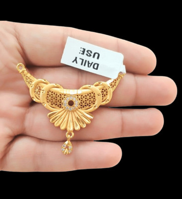 DIVS FASHION Mangalsutra flower design pendant with big size Gold-plated Brass Pendant