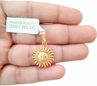 SAPNAPALACE MICRO GOLD AD STONE SURYA PENDANT Gold-plated Brass Pendant
