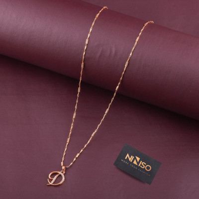 NINISO Alphabet Letter D Rhodium Cubic Zirconia Alloy