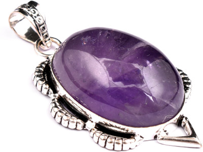 AAR Jewels Gemstone Pendant Necklace Rhodium Onyx Alloy Pendant