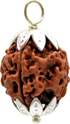 BHAGYA G 4 Mukhi/Four Mukhi/ Rudraksha Origional With Lab Certified, Shiv Shakti Beads Wood Pendant