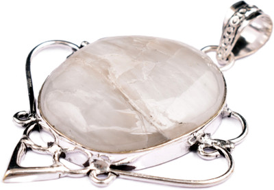 AAR Jewels Gemstone Pendant Necklace Rhodium Beads Alloy Pendant