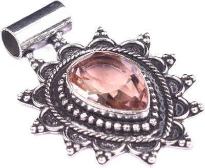 AAR Jewels Gemstone Pendant Necklace Rhodium Beads Alloy Pendant