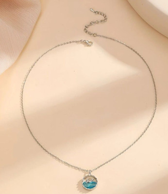 JRISSY CUTE OCEAN CHARM NECKLACE WITH SILVER CHAIN Silver Plated Alloy Chain