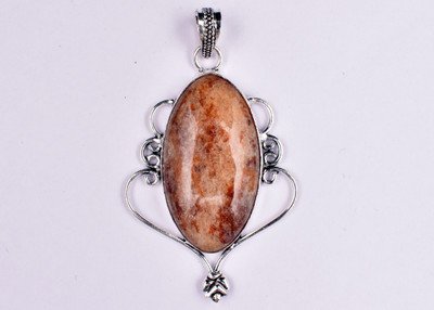 AAR Jewels Gemstone Pendant Necklace Rhodium Beads Alloy Pendant