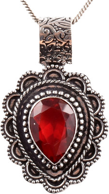 AAR Jewels Gemstone Pendant Necklace Rhodium Beads Alloy Pendant
