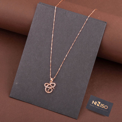 NINISO Alphabet Letter C Rhodium Cubic Zirconia Alloy Locket Set