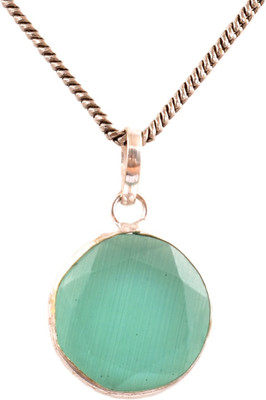 AAR Jewels Gemstone Pendant Necklace Rhodium Beads Alloy Pendant