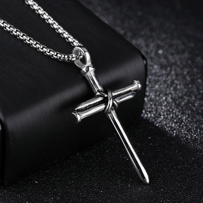Astrootalk Christian Jesus Cross Pendant for Men/Boy Girl/Women Fashionable Christmas Gift Silver Stainless Steel Pendant