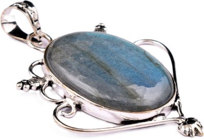 AAR Jewels Gemstone Pendant Necklace Rhodium Topaz Alloy Pendant