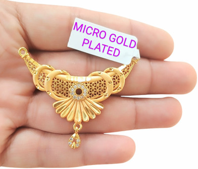 SAPNAPALACE Opulent Grace Gold and Diamond Mangalsutra Pendant big size Gold-plated Brass Locket