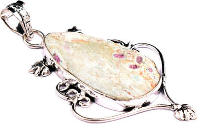 AAR Jewels Gemstone Pendant Necklace Rhodium Opal Alloy Pendant