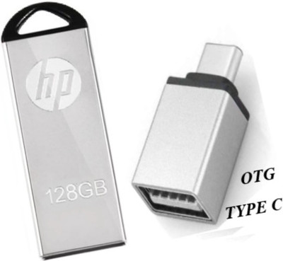 hp v220s 128 GB Pen Drive(Silver)