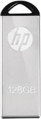 HP v220w 128 GB Pen Drive Compatible with Laptop, Audio Player, Mobile, Tablet, Desktop Computer USB 2.0 Metal Case(Grey, Black)