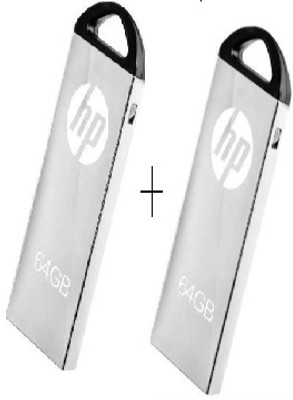 HP Combo METAL V220W 64 GB Pen Drive Compatible with Audio Player, Laptop, Desktop Computer, Television, Netbook, Gaming Console USB 2.0, USB 3.0 Metal Case(Grey)