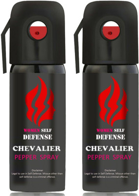 CHEVALIER Women Self Defence Pepper Spray for Safety/Protection, Compact Size with Clip | Max Protection - 45 shots | 55 ml | Pack of 2 Pepper Foam Spray
