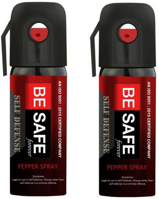 BE SAFE Forever Self Defence Pepper Spray for Security Guard, Armed Force/Police & Civilian | Pack of 2 Pepper Stream Spray