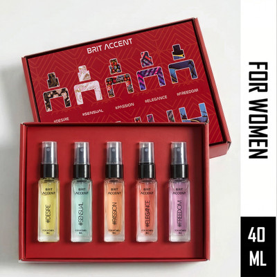 BRIT ACCENT | Perfume Gift Pack for Women | 5 x 8ml | Premium Fragrances| Eau de Toilette - 40 ml(For Women)