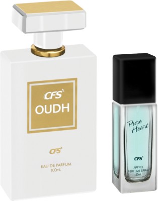 CFS Oudh White 100ml Eau De Parfum & Pure Heart Blue 25ml Long lasting Perfume Eau de Parfum  -  125 ml(For Men & Women)