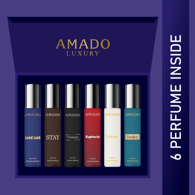 Amado Pack of 6 Designer Long Lasting Fragrances - 10ml Each | Signature Collection Eau de Parfum - 60 ml(For Men & Women)