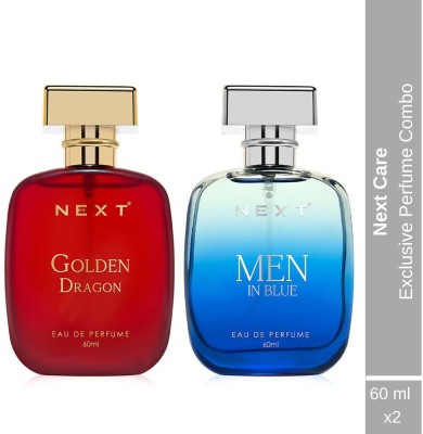 Next Care Golden Dragon and Men In Blue 60 ml Each Combo Eau de Parfum  -  120 ml(For Men & Women)