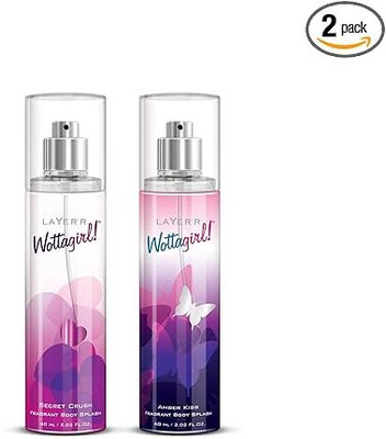 LAYER'R Wottagirl Secret Crush & Amber Kiss Body Splash Long Lasting Fragrance Combo Perfume - 120 ml(For Women)