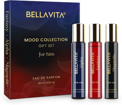 BELLAVITA MOOD COLLECTION Perfume Gift Set for Him|3x15ml|Long Lasting Fragrances| Eau de Parfum  -  45 ml(For Men)