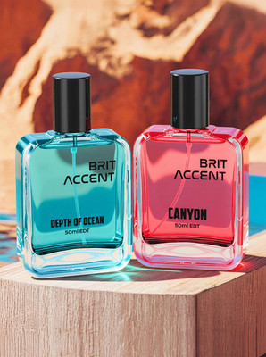 BRIT ACCENT Combo Pack Of 2|Depth Of Ocean-Canyon|Parfum|Long-Lasting|Specially Currated| Eau de Toilette - 100 ml(For Men & Women)