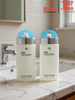 Riya MELODY Sea Green Apparel Perfume | Pack Of 2 | 50 ML Each | Long Lasting Eau de Parfum - 100 ml(For Women)
