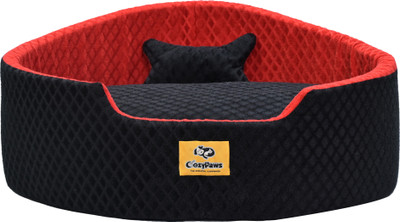 CozyPaws Dog & Cat Washable Beds for Indoor Pets & Puppy, C2-ARDB-02-BL&R XL Pet Bed(Black & Red)