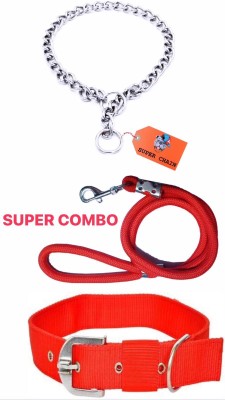 SUPER Dog Collar & Leash(Small, RED)