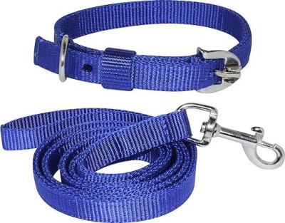 Good Doggie Dog Collar and Leash Combo adjustable and Comfortable Dog Collar & Leash(Medium, Royal Blue)