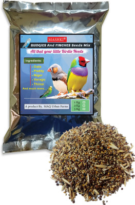 MASHKI Seeds Mix For Budgies & Finches/16 Essential Ingredients/Multigrain Seed Oats 5 kg Dry Adult, Senior, Young Bird Food