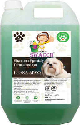 swacch Lhasa Apso Dog Shampoo I Puppy Safe Shampoo I Shine and Smooth Hair Conditioning Neem Alovera Dog Shampoo(5 L)